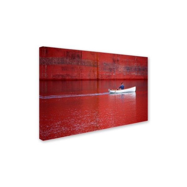 Joe Felzman Photography 'White Boat On Red River' Canvas Art,16x24